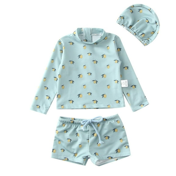 Mercatoo Baby/Toddler Swimsuit UPF 50 Sun 𝐏rotection Zipper Bathing Suit 3Pcs Set Kids Beach Surf Diving Swimwear