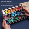 thumbnail image 3 of Lot de 24 pigments de peinture chinoise, couleurs assorties, séchage rapide, haute saturation, aquarelle, pour enfants, étudiants et débutants, 3 of 4