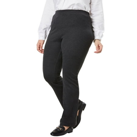 Woman Within Plus Size Bootcut Ponte Stretch Knit (Best Slacks For Plus Size)