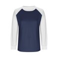 thumbnail image 6 of Long Sleeve Shirts for Women Color Block Raglan Tops Casual Crewneck Basic Tees Spring Fall Fashion Clothes, 6 of 6
