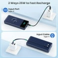 thumbnail image 6 of Portable Charger with Built-in Cables and iWatch Charger,10800mAh QC4.0+PD 25W Fast Charging USB C Power Bank,6 Outputs LCD Display Battery Pack for iPhone 16/15/14/13/12 Series,Apple Watch-Deep Blue, 6 of 7