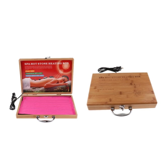 2 Pcs t Massage Heater Warmer Box Case Rocks Storage Container For 20 Piece Spa jinwen Estuche de piedra caliente