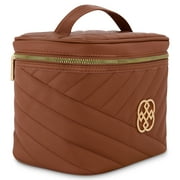 Daisy Fuentes Quilted Makeup Organizer Bag Train Case, Cognac (Womens)