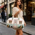 thumbnail image 6 of Vintage Patchwork Print Travel Duffel Bag Large Capacity Weekender Tote Shoulder Bag with Adjustable Strap, 6 of 8