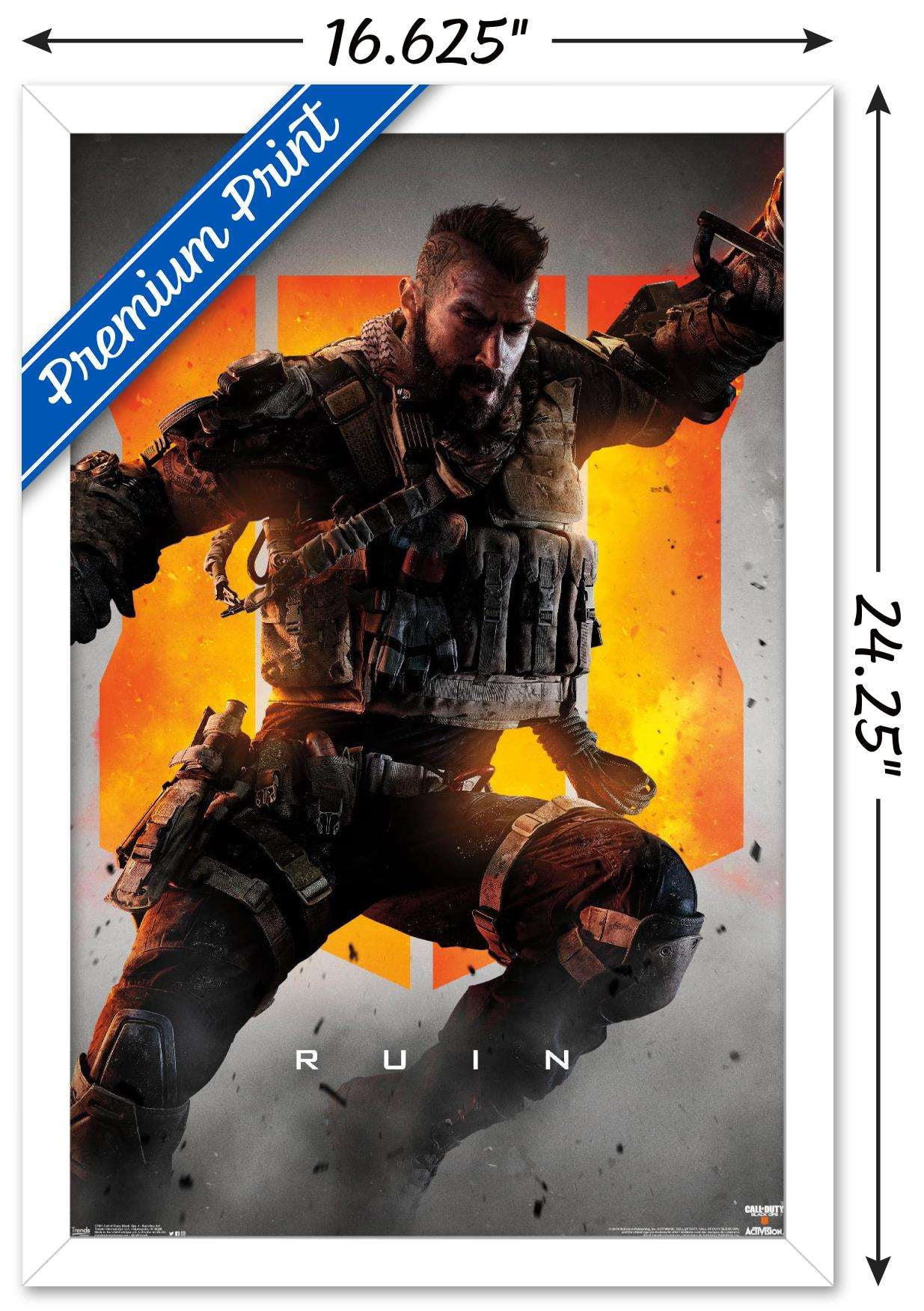 Call of Duty: Black Ops 4 - Ruin Key Art Wall Poster, 14.725" x 22.375", Framed