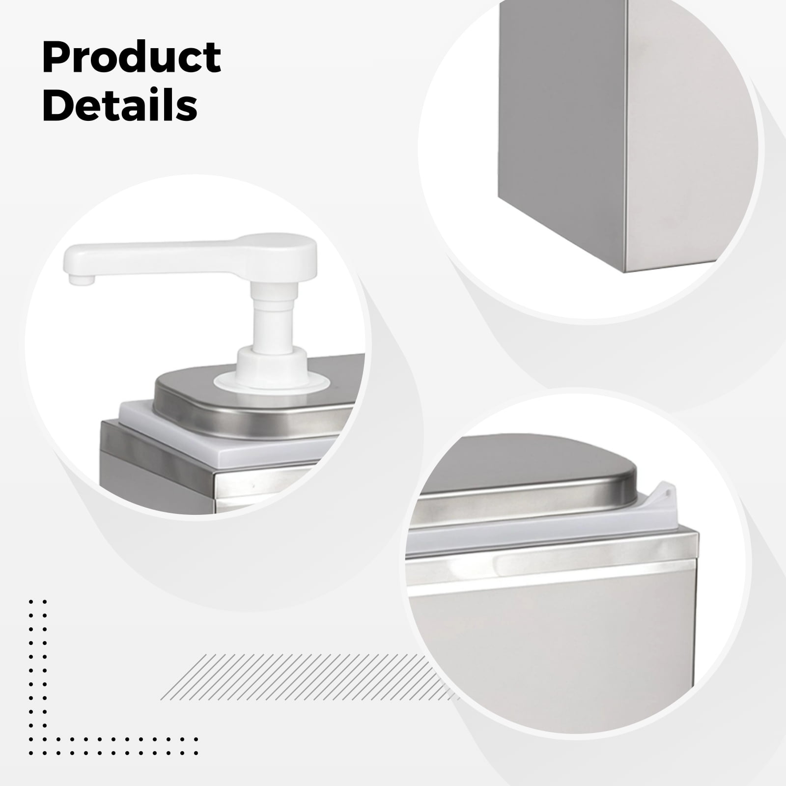 2L Sauce Pump Dispenser,Stainless Steel Adjustable Condiment Pump,Metal and PP Construction,Ideal for Syrup,Honey,and Sauces