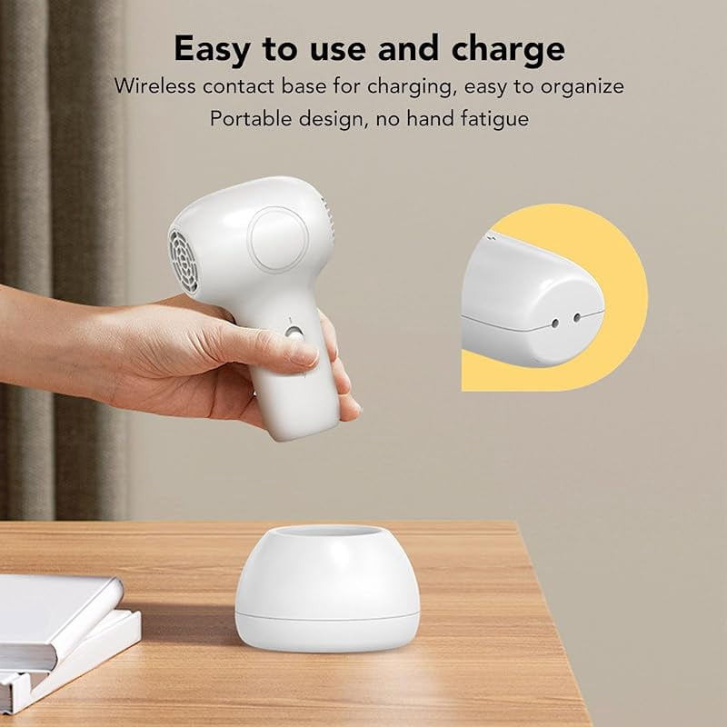 Kids Cordless Hair Dryer, Low Noise Quiet Gentle Baby Hair Dryer for Infant with 2 Speed Constant Temperature, Rechargeable Portable Mini Baby Butt Blow Dryer for Toddler (White