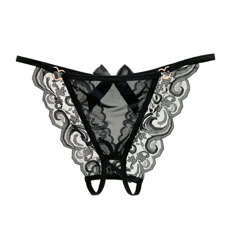 Matoen Women Sexy Lace Panty Hollow Out Open Underwear Thong Breathable Cheeky Panties