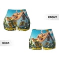 thumbnail image 3 of Sikiie Cozy Cartoon Backyard Print Workout Shorts Women Scrunch Butt Gym Shorts Seamless High Waist Tummy Control Yoga Biker Athletic Shorts, 3 of 5