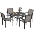 thumbnail image 1 of Outsunny 5 Piece Outdoor Dining Set with Round Table and 4 Stackable Chairs, 1 of 10