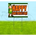 thumbnail image 1 of Happy Saint Patricks Day (18" x 24") Yard Sign, Includes Metal Step Stake, 1 of 6