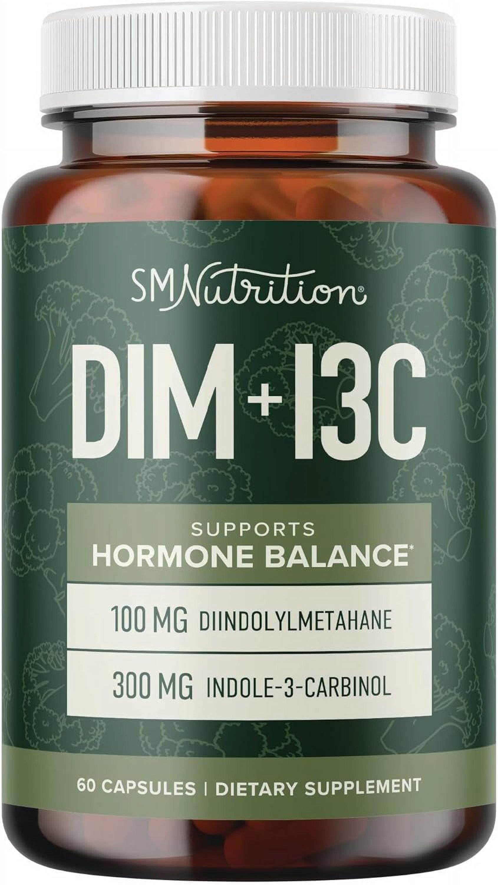 DIM Supplement 200 Mg | Estrogen Balance For Women & Men | Hormonal Acne, Hormone Balance, PMS, Bloating, Antioxidant & Menopause Supplements For Women | Canadian Made, Vegan Diindolylmethane | 60 Ct