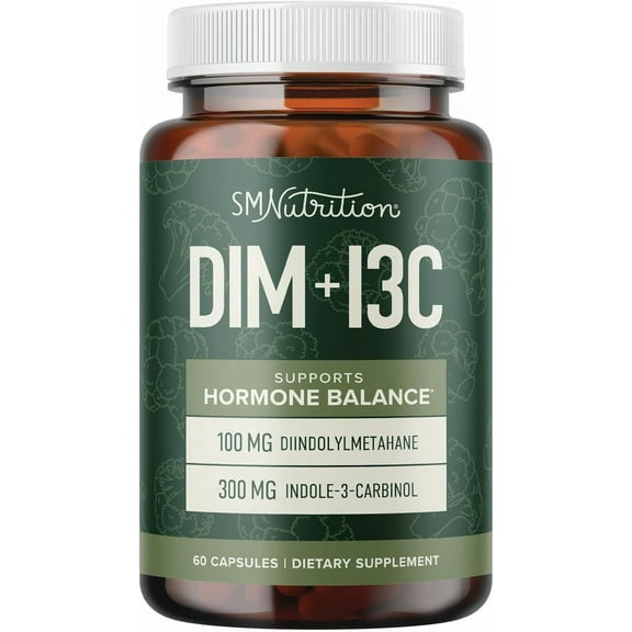 DIM & Indole 3 Carbinol for Hormone Balance & Metabolism Support | I3C for Estrogen Balance | 60 Ct