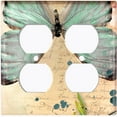 thumbnail image 3 of Metal Light Switch Plate Cover Teal Nature Butterfly Letter Damask BUT037, 3 of 13