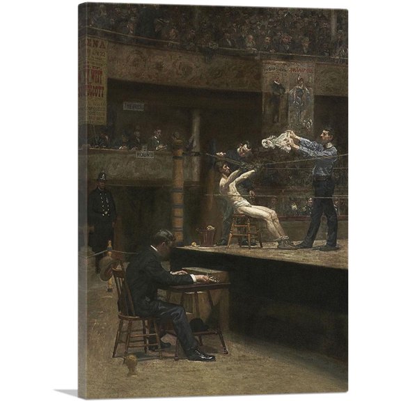 ARTCANVAS Between Rounds 1899 Canvas Art Print by Thomas Eakins - Size: 12" x 8" (0.75" Deep)