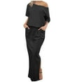 thumbnail image 1 of QIPOPIQ Robe d'Été 2024 pour Femme, Épaules Dénudées, Manches Courtes, Côtelée, Décontractée, Soirée, Moulante, Maxi, Liquidation, 1 of 8