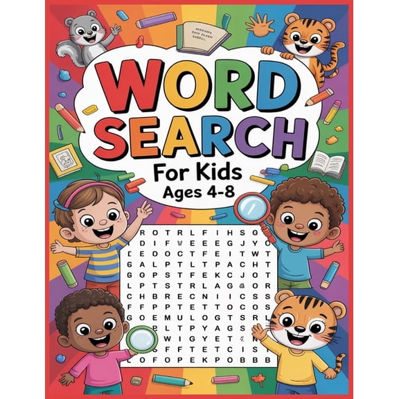 Word Search for Kids Ages 4-8: 102 Word Search Puzzles, and hundreds of hidden words you need to find, practice spelling, (Paperback)