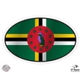 thumbnail image 1 of Dominica Flag Oval - 3" Vinyl Sticker - For Car Laptop I-Pad Phone Helmet Hard Hat - Waterproof Decal, 1 of 1