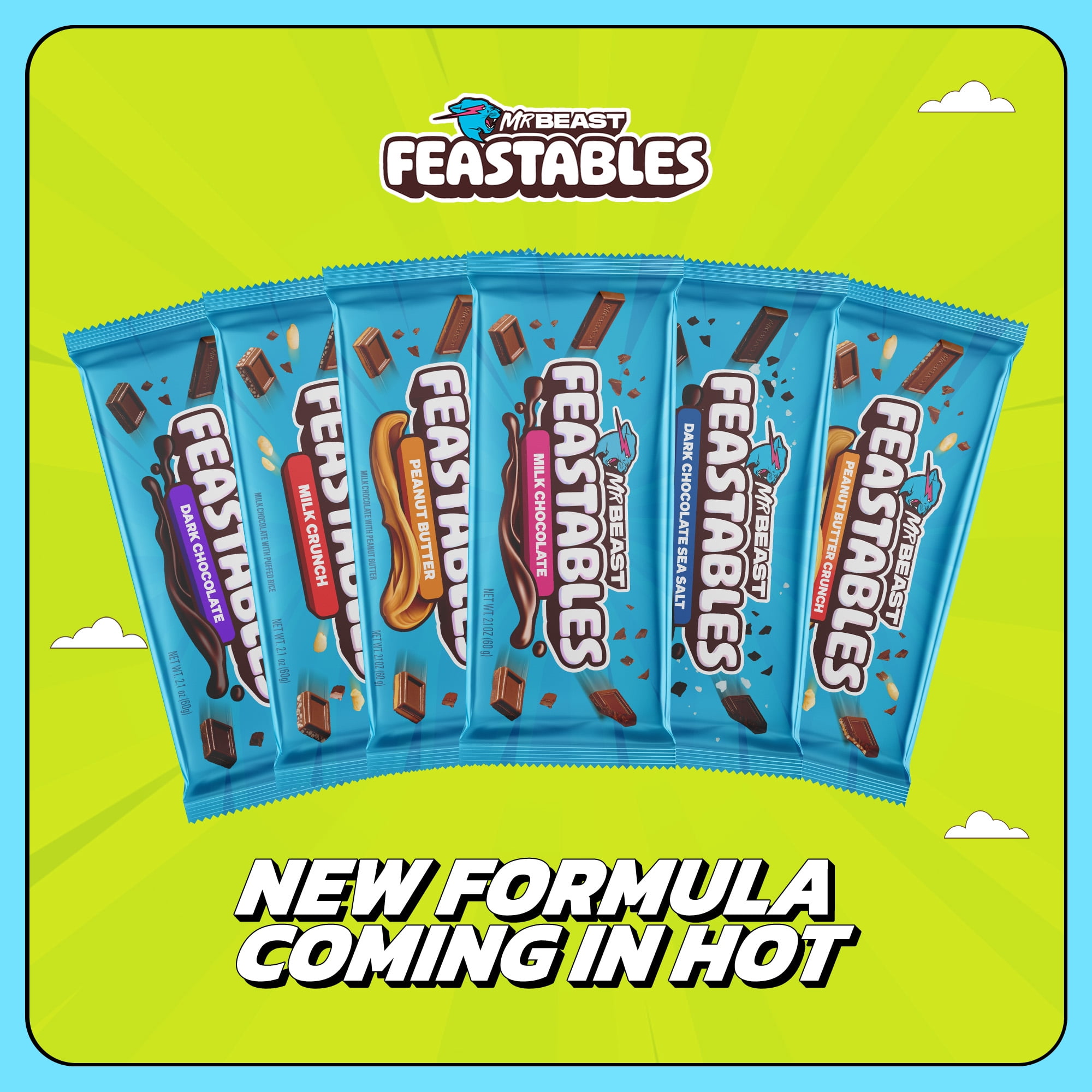 Feastables MrBeast Milk Chocolate Bar Variety Pack, 4 Count Feastables MrBeast Milk Chocolate Bar Variety Pack, 4 Count