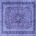 thumbnail image 1 of Ahgly Company Machine Washable Indoor Square Persian Blue Traditional Area Rugs, 4' Square, 1 of 4