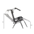 thumbnail image 3 of Zero Gravity Lounge Chair Folding Recliner with Shade Canopy Cup Holder for Patio Beach Pool Yard Garden Outdoor, Gray, 3 of 8