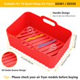 thumbnail image 2 of Doublures en Silicone pour Friteuse à Air Chaud, 2 Pcs Doublures Réutilisables en Silicone pour Friteuse à Air Carrées, Accessoires de Four pour Friteuses à Air Sûrs pour les Aliments, Remplacement du Papier Parchemin Inflammable, Casseroles de Plaque de Cuisson en Silicone, 2 of 6