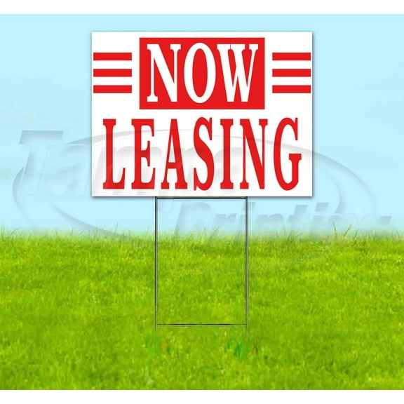 Now Leasing (18" x 24") Yard Sign, Includes Metal Step Stake