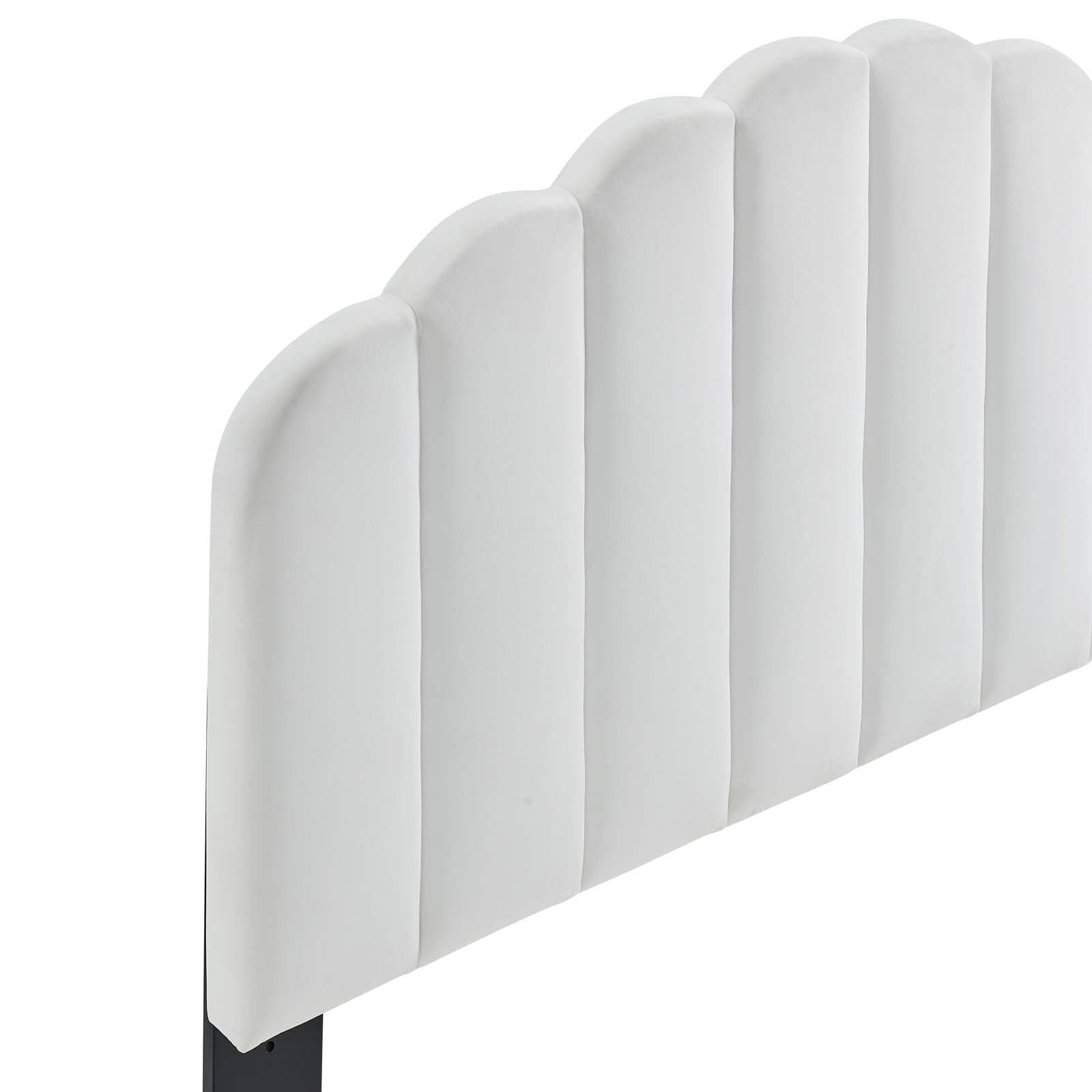 Modway Veronique Full/Queen Modern Performance Velvet Headboard in White