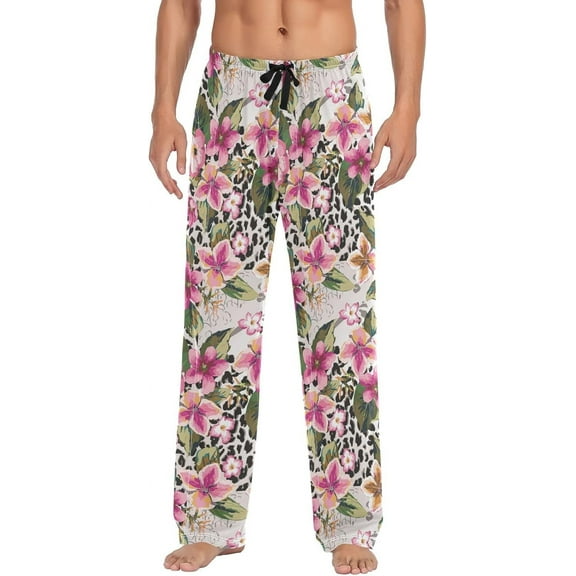 Top-kevin Leopard Pajama Pants Mens Lounge Pants Lightweight Men Pajama Bottoms