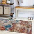 thumbnail image 5 of ReaLife Rugs Machine Washable Area Rug Runner - Living Room Bedroom Bathroom Kitchen Entryway Office - Padded Low Pile Stain Resistant Premium - Modern Abstract Colorful - ASA - Red Blue 2'6" x 8', 5 of 10