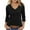 Black, variant on Diufon Womens Tops 3/4 Sleeve Dressy Casual Wave Edge V Neck Loose Blouses Fall Winter Solid Color Shirts