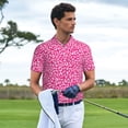 thumbnail image 2 of Kdxio Leopard Print Men's Short Sleeve Polo Shirt,Midweight Men's Shirt, 2 of 6
