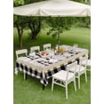 thumbnail image 4 of Outdoor Tablecloth with Umbrella Hole for Patio/Picnic/Party/Camping, Lemon Waterproof Table Cloth Rectangle Table Cover Washable, Summer Botanical Black White Plaid Pastoral Wooden (60"x 120"), 4 of 8