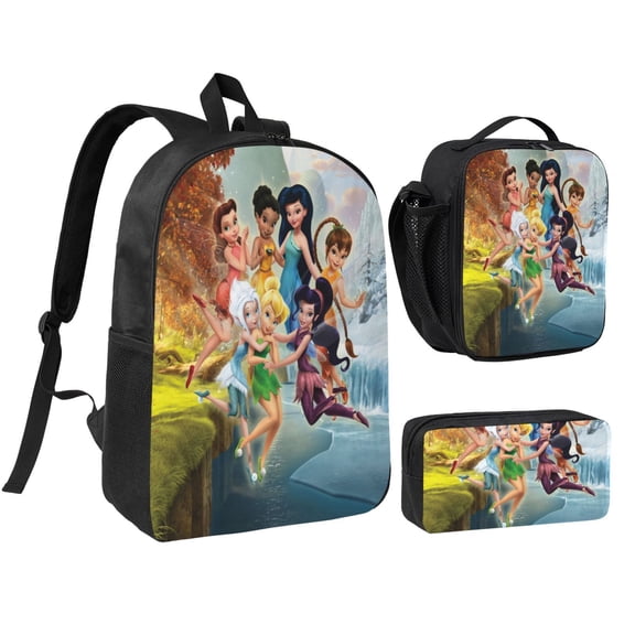 Tinkerbell Three piece backpack set young backpack combination backpack lunch bag pencil case