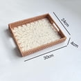 thumbnail image 2 of 1pcs Rattan Tea Tray Serving Tray Rectangular Woven Basket Tray Natural Wicker Decorative Serving Baskets for Organizing Tabletop Kitchen Counter,Rattan Tea Tray,Medium,White, 2 of 6