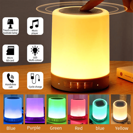 Wireless Bluetooth Speakers With RGB Light Colorful Lamp LED Night Light Pat Touch Charging Portable Mini Bedside Gift