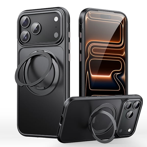 for iPhone 17 Pro Max Case with 360°Rotating Stand,Compatible with MagSafe,Anti-yellowing Anti-drop,Magnetic Phone Cover