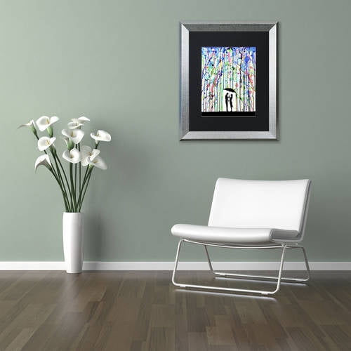 Trademark Fine Art 'Pour Deux' Canvas Art by Marc Allante, Black Matte, Silver Frame