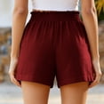 thumbnail image 5 of VBVC Women's High Waisted Wide Leg Shorts,Ruched Waist Casual Dressy Shorts For Women,Ladies Lightweight Summer Office Beach Shorts with Pockets,Wine,S-2XL, 5 of 7