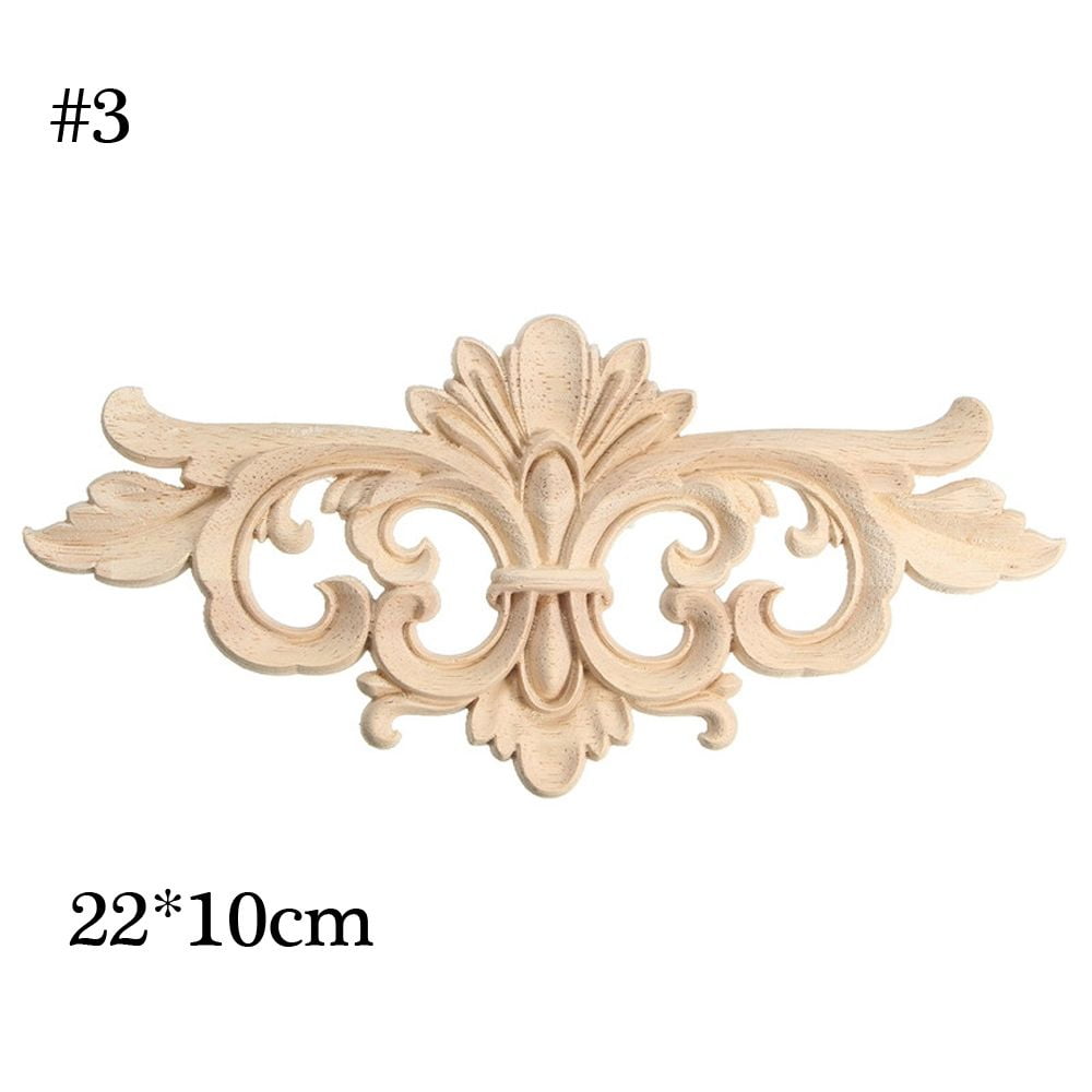 Chinese Dragon Wood Carved Appliques – Set Of 3 Carved Wood Decals For Furniture, Doors, Wall Decor