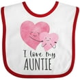 thumbnail image 3 of Inktastic I Love My Auntie Two Hugging Hearts Boys or Girls Baby Bib, 3 of 4