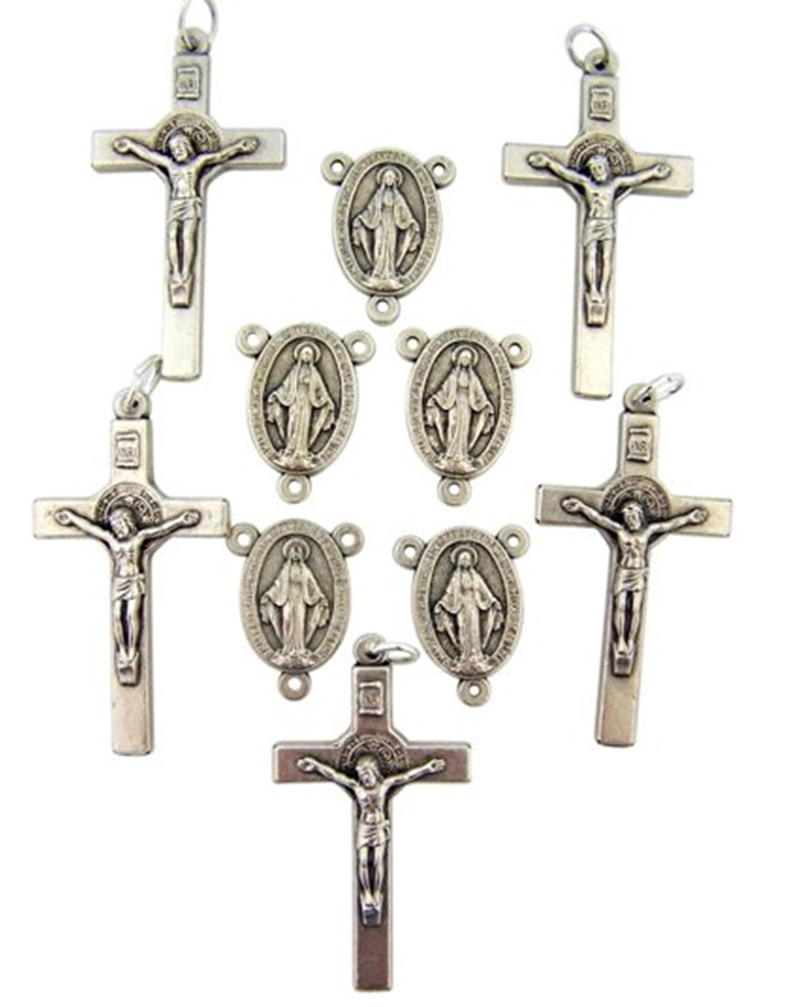 St. Benedict Crucifixes with Miraculous Medals, Catholic Gifts, Pack of 10  
