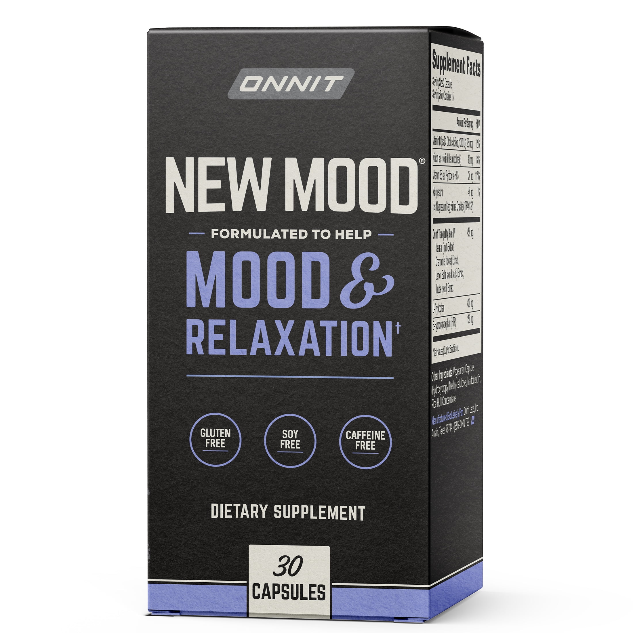 ONNIT New MOOD Daily Stress, Mood, and Relaxation Supplement Capsules- 30 Ct
