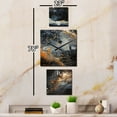 thumbnail image 3 of Designart "Golden and Ebony Astral Abstraction" Abstract Collages Oversized Contemporary Clock - Set Of 3 - Multipanel Clock For Living Room Décor - Large Vertical Clock, 3 of 6