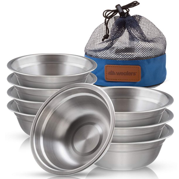 Portable Dinnerware Round Stainless Steel Bowl Set BPA Free for Outdoor