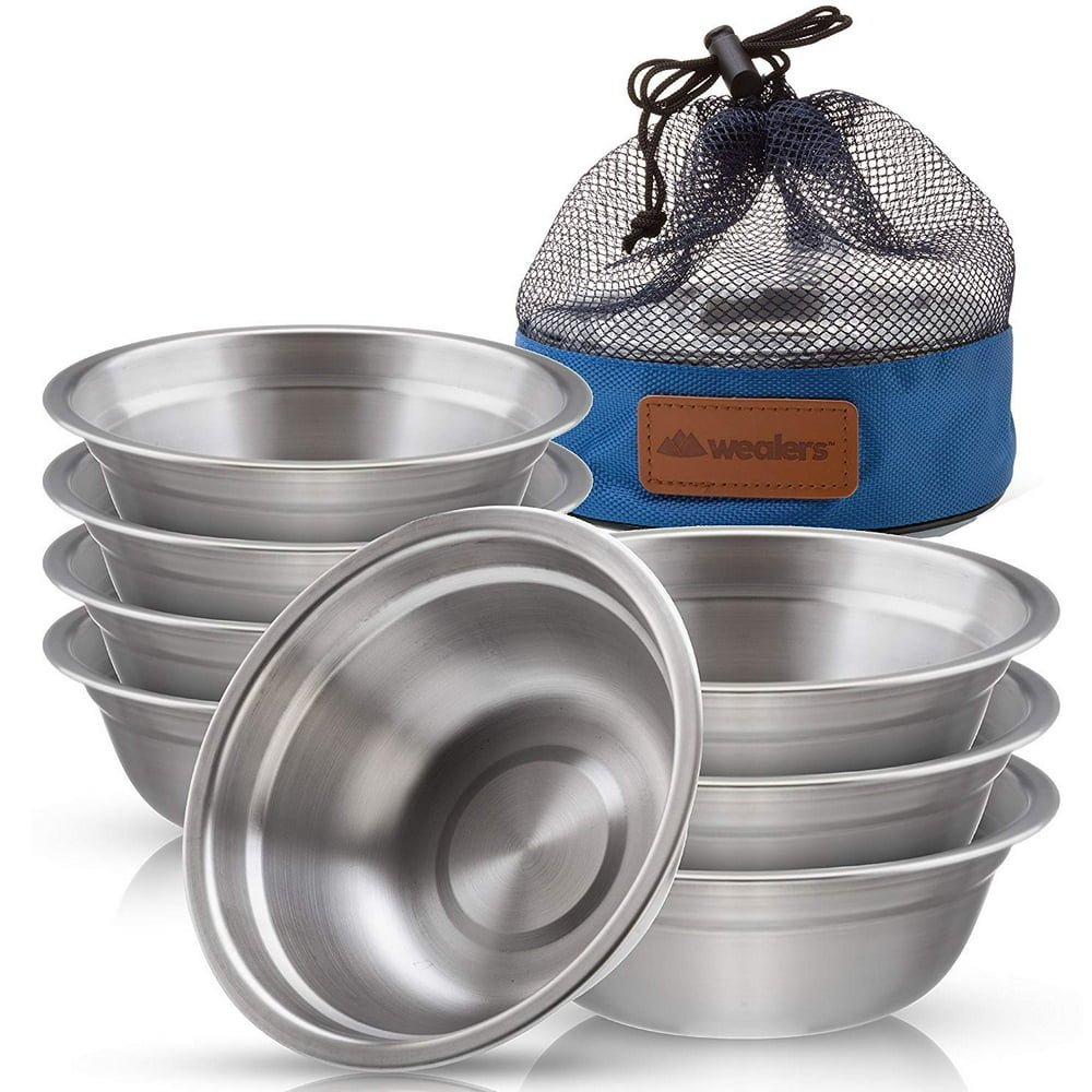 Portable Dinnerware Round Stainless Steel Bowl Set BPA Free for Outdoor Stainless Steel Camping Dish Set