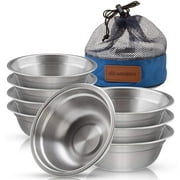 Portable Dinnerware Round Stainless Steel Bowl Set BPA Free for Outdoor Camping