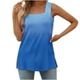 thumbnail image 2 of Summer Tank Tops for Women Square Neck Loose Casual Tank Shirts Flowy Sleeveless Side Slit Tee Shirts Blouses Plus Size, 2 of 5