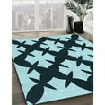 thumbnail image 3 of Ahgly Company Machine Washable Indoor Rectangle Transitional Deep Teal Green Area Rugs, 2' x 4', 3 of 7