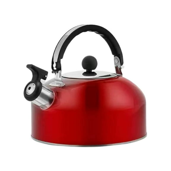 Stainless Steel Whistling Tea Kettle - Outdoor Portable 3 Liter Colorful Stovetop Kettle with Handle, Induction Compatible for All Cooktops
